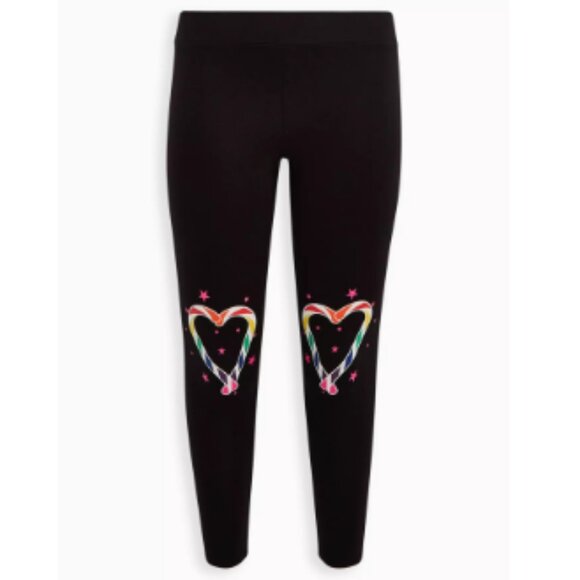 ❤️NWT VINTAGE TORRID LEGGING - CHRISTMAS CANDY CANE RAINBOW HEART KNEE PLUS SIZE - Picture 4 of 11